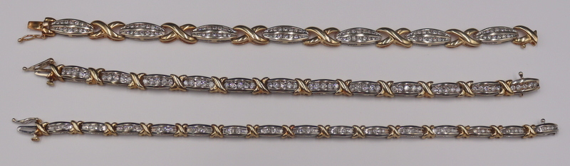JEWELRY. (3) BI-COLOR GOLD AND