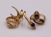 JEWELRY. (3) GOLD GEM ACCENTED