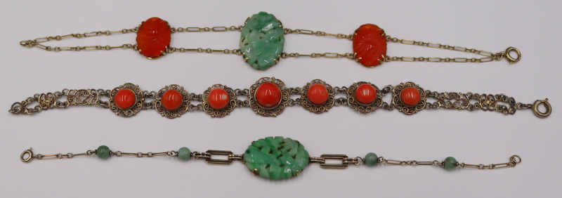 JEWELRY. (3) JADE, CORAL AND