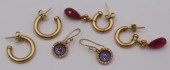 JEWELRY. (3) PAIR OF CONTEMPOR