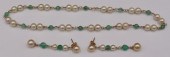 JEWELRY. 3 PC. 14KT GOLD, PEAR
