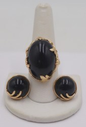 JEWELRY. 3 PC. 14KT GOLD AND O