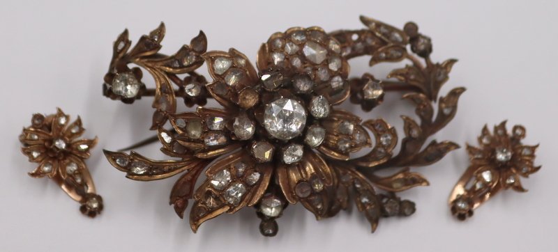 JEWELRY. 3 PC. ANTIQUE 14KT GOLD
