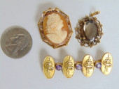 JEWELRY. 3 PC, GOLD & AMETHYST