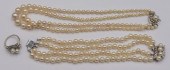 JEWELRY. (3) PC. PEARL AND 14K
