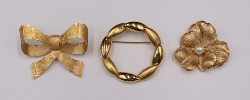 JEWELRY. (3) SIGNED 14KT GOLD
