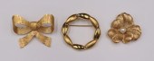 JEWELRY. (3) SIGNED 14KT GOLD