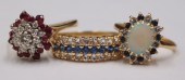 JEWELRY. (3) VINTAGE 14KT GOLD