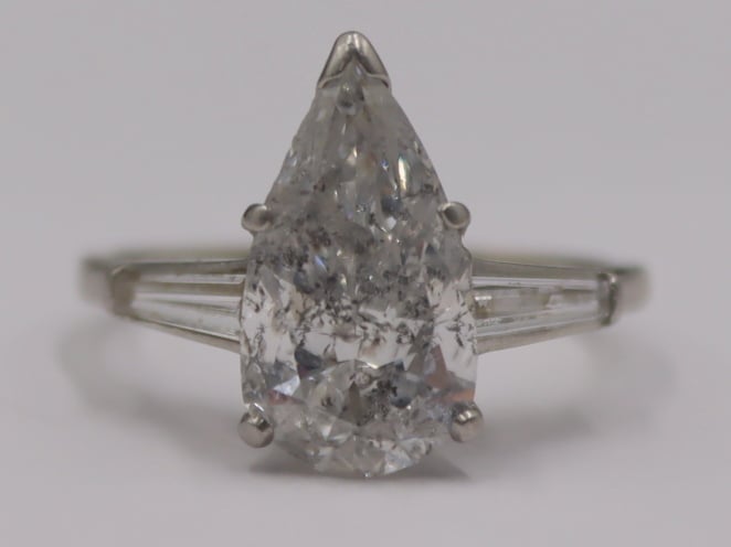 JEWELRY. 3.32 CT PEAR-SHAPED