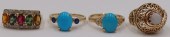JEWELRY. (4) 14KT AND 10KT GOL