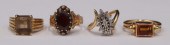 JEWELRY. (4) 14KT GOLD RINGS.