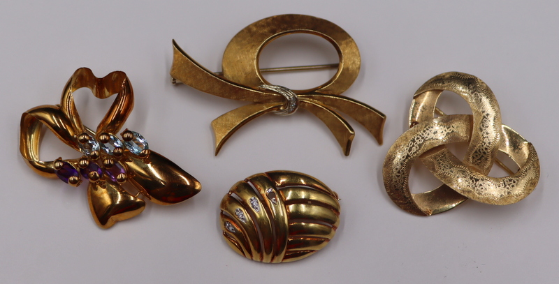 JEWELRY. (4) 18KT AND 14KT GOLD