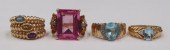 JEWELRY. (4) 18KT AND 14KT GOL