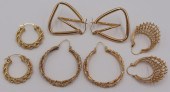JEWELRY. (4) PAIR OF 14KT GOLD