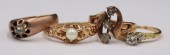 JEWELRY. (4) PETITE 14KT GOLD,