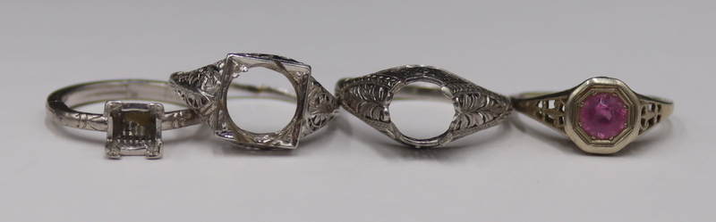 JEWELRY. (4) PLATINUM, 18KT AND