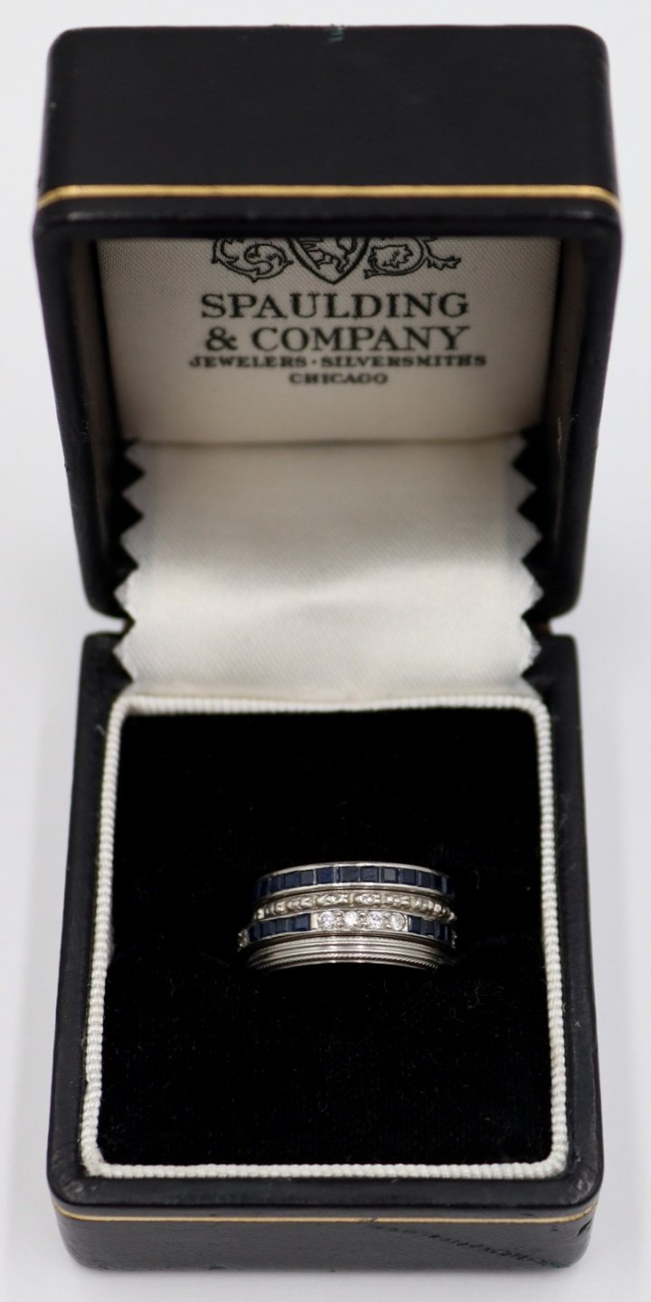 JEWELRY. (4) PLATINUM STACKING BAND