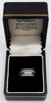 JEWELRY. (4) PLATINUM STACKING