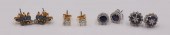 JEWELRY. (4) PR. OF DIAMOND AN