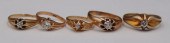 JEWELRY. (5) 18KT AND 14KT GOL