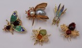 JEWELRY. (5) ASSORTED 14KT AND