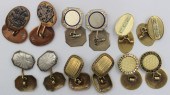 JEWELRY. (6) PAIR OF GOLD CUFF