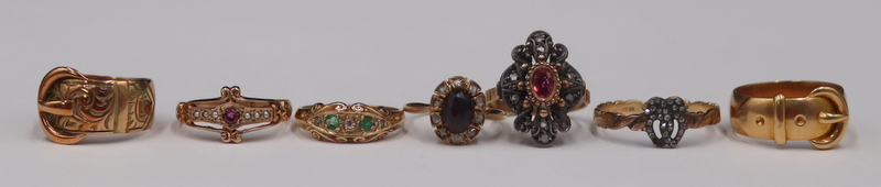 JEWELRY. (7) ASSORTED ANTIQUE