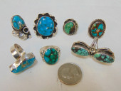JEWELRY. 7 TURQUOISE & STERLIN