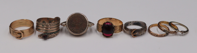 JEWELRY. (8) ANTIQUE/VINTAGE GOLD