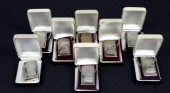 JEWELRY. (8) CASED ZIPPO STERL