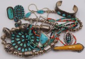 JEWELRY. 9 PCS. OF SILVER SOUT
