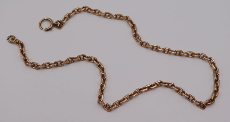 JEWELRY. 9CT. GOLD CHAIN LINK