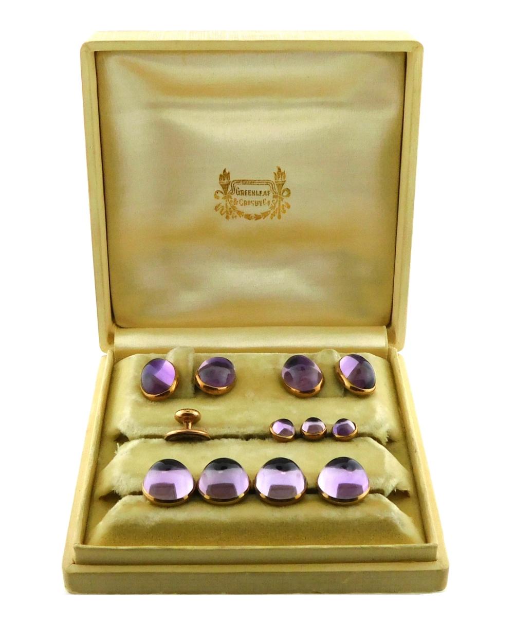 JEWELRY: AMETHYST CUFFLINKS &