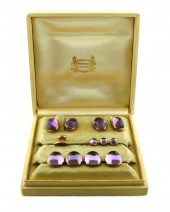 JEWELRY: AMETHYST CUFFLINKS &