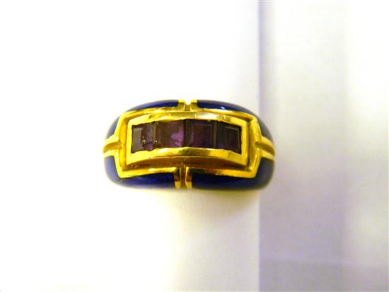 JEWELRY: Amethyst Enamel Ring 18K