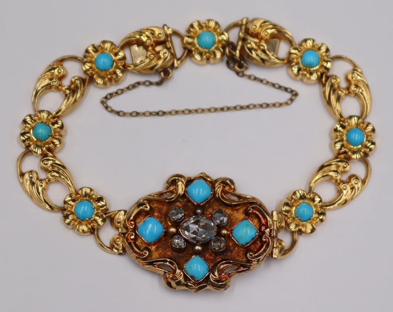 JEWELRY. ANTIQUE 14KT GOLD, ROSE