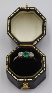 JEWELRY. ANTIQUE 18CT GOLD DIA