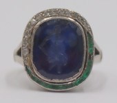 JEWELRY. ANTIQUE CARVED SAPPHI