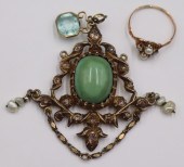 JEWELRY. ANTIQUE COLORED GEM,