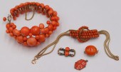JEWELRY. ANTIQUE CORAL JEWELRY