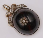 JEWELRY. ANTIQUE GARNET AND DI