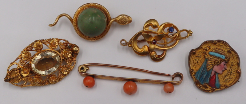 JEWELRY. ANTIQUE GOLD JEWELRY