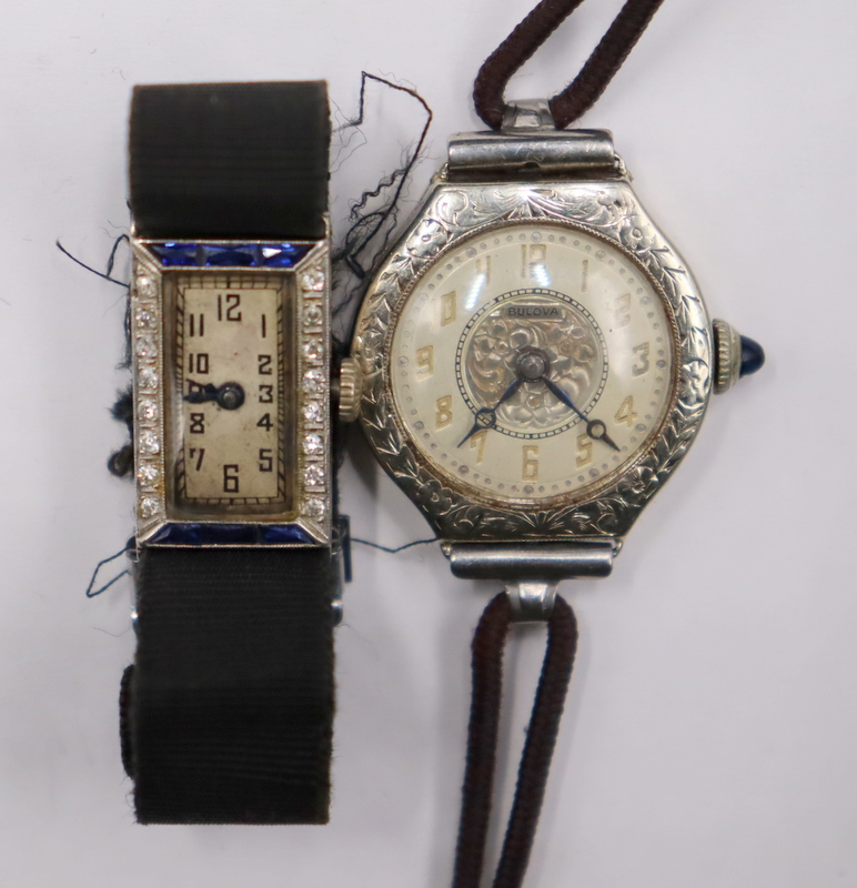 JEWELRY. ANTIQUE PLATINUM AND
