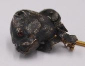 JEWELRY. ANTIQUE SILVER-TOPPED
