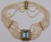 JEWELRY. AQUAMARINE NECKLACE,