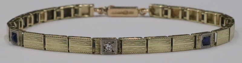 JEWELRY. ART DECO 14KT GOLD DIAMOND
