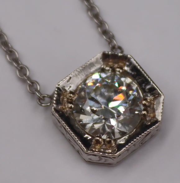 JEWELRY. ART DECO GIA 1.56 CT