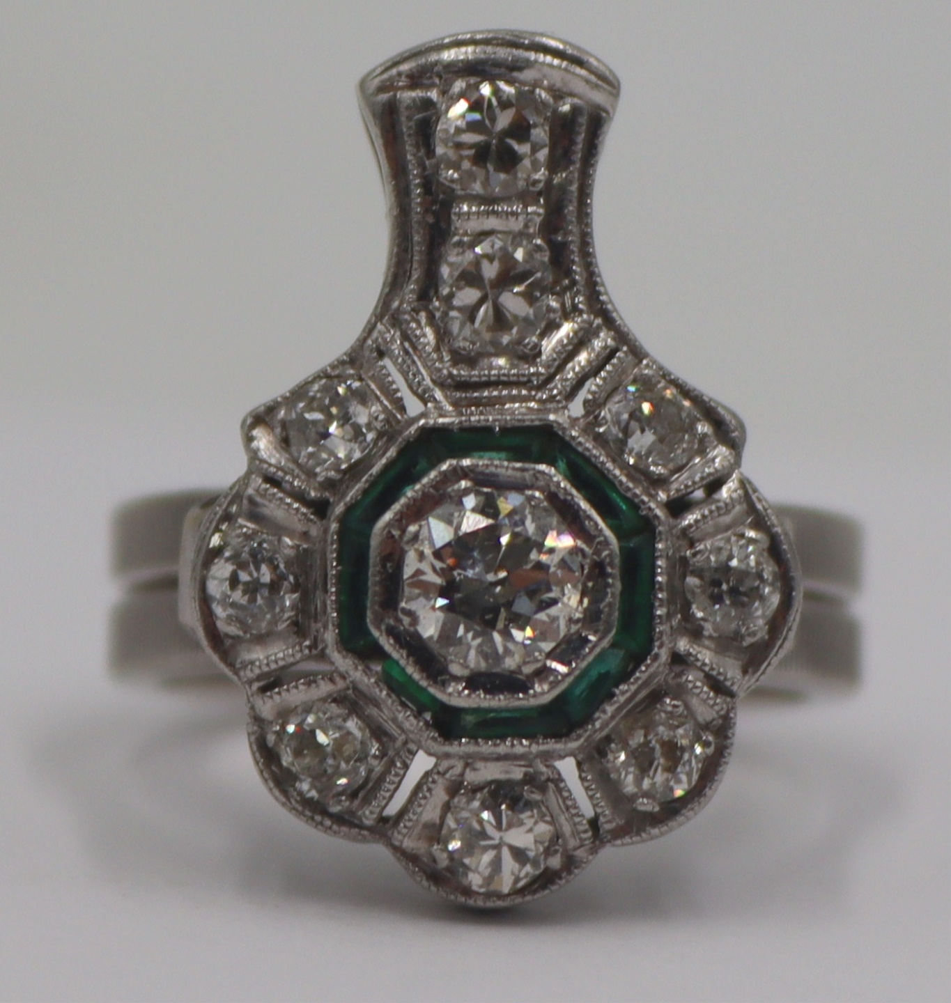 JEWELRY. ART DECO PLATINUM 14KT