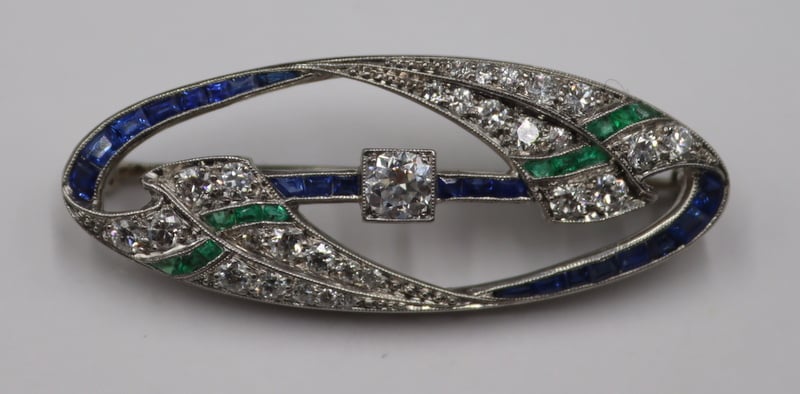 JEWELRY. ART DECO PLATINUM