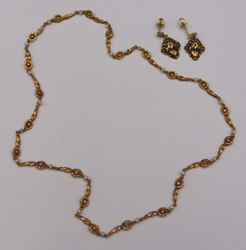 JEWELRY. ART NOUVEAU 14KT GOLD